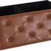 31.5 Inches Ottoman with Storage Bench, Folding Ottoman Bench Small Foot Rest Stool, Bedroom Bench with Flipping Lid, Linen Dark Gray